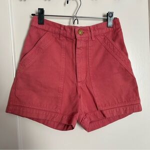 Big Bud Press Classic Work Shorts, Raspberry Sorbet. Size XS.